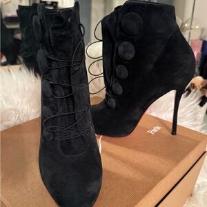 Christian Louboutin Suede Ankle Boots (Black)